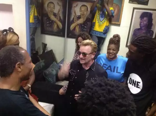 Photos: Bono Watches Femi Kuti Performing Live At The New Afrika Shrine