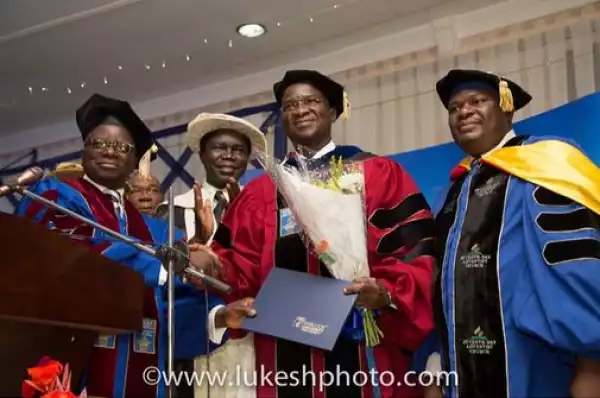 Photos: Former Lagos State Gov. Receives Honorary Doctorate From Babcock University