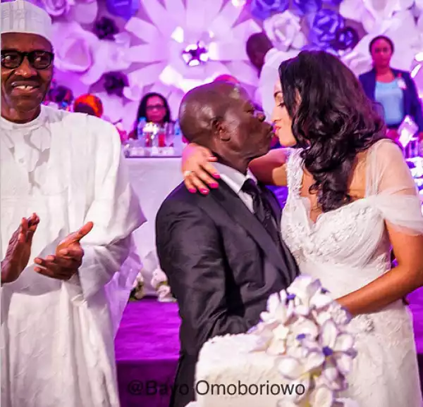 Photos: Gov. Oshiomole Shares Kiss With His Beloved Wife At Their Wedding