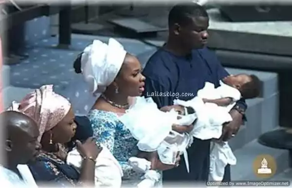 Photos: Julius Agwu & Family Attend Uche Pedro Of Bellanaija Twin Babies
