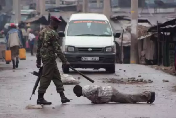 Photos: Kenyan Soldiers Spotted Serving Punishment To Citizens