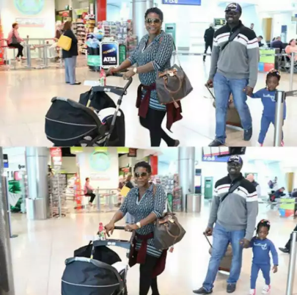 Photos: Mercy Johnson Okojie, Hubby And Kids Spotted In Ireland Airport