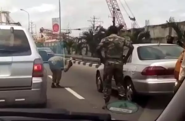 Photos: Military Officer Orders Man To Frog Jump For Scratching His Car