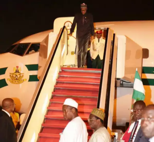 Photos: President Buhari Arrives Nigeria From Germany