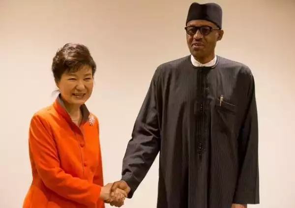 Photos: President Buhari Meets With Female President Of Korea