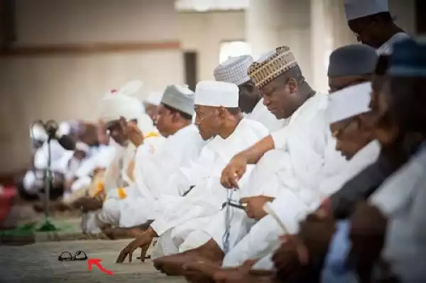 Photos: President Buhari Worships God With No Glasses