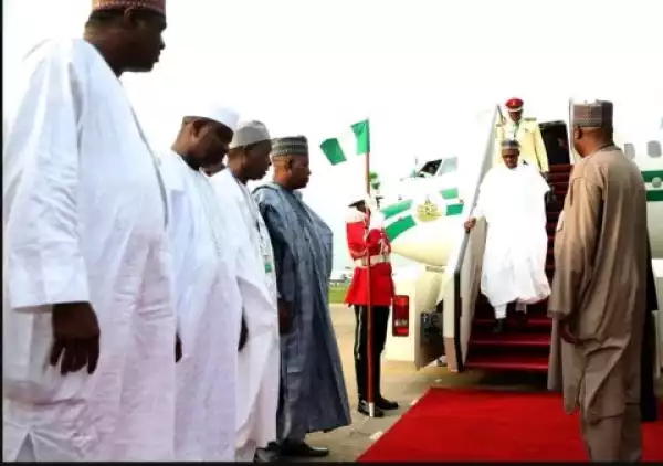 Photos: President Muhammadu Buhari Returns To Abuja From His Trips To Niger, Chad
