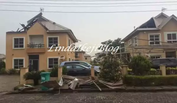 Photos: See What Heavy Rain Did To Houses At An Estate In Lekki, Lagos