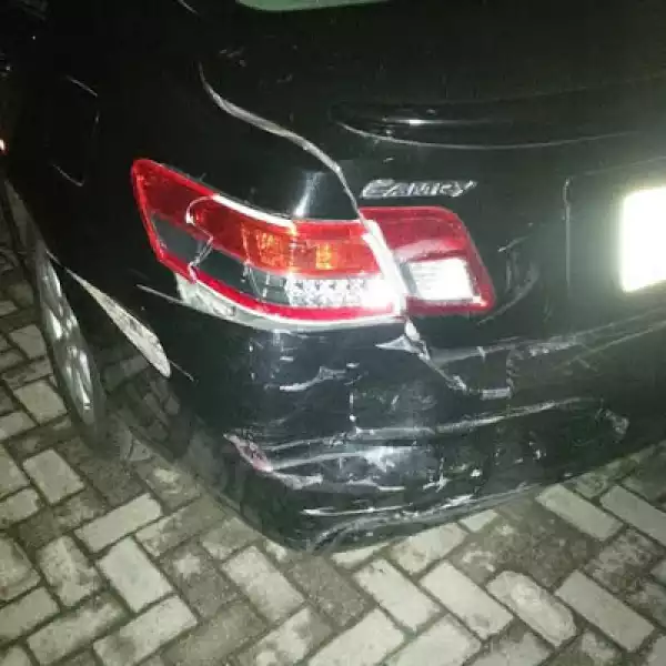Photos: Twitter User Accuses Terry G & His Boys Of Bashing His Car 
