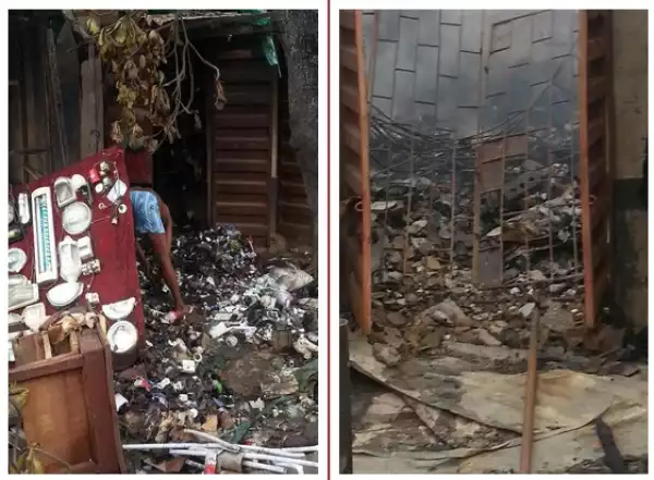 Photos From Iyana Ipaja Fire Outbreak (See Photos)