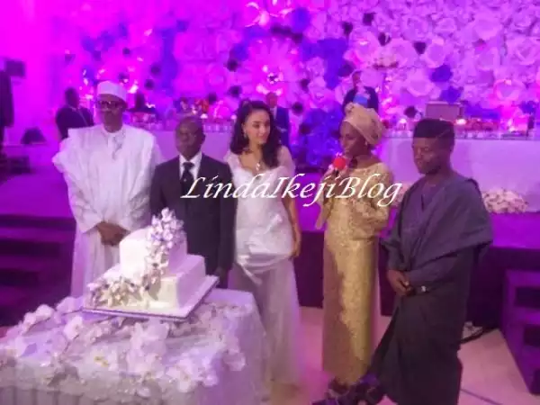 Photos Of Governor Adams Oshiomhole, Wife, Buhari, Dangote & Others At The Wedding 2