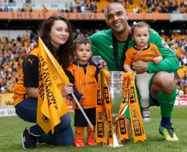 Photos Of New Super Eagles Goal Keeper, Carl Ikeme With His Wife & Two Children