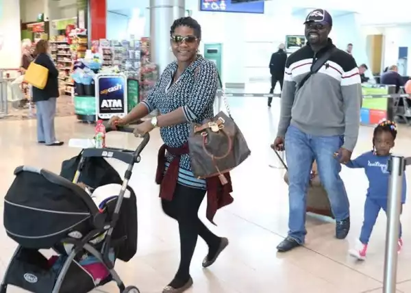 Pics: Mercy Johnson All Smiles As She Strolls With Her Hubby & Kids In Dublin