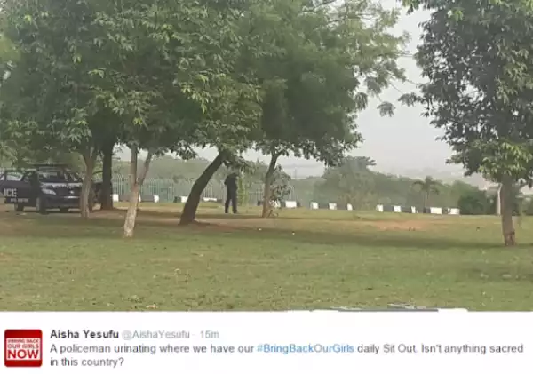 Policeman Urinates At BBOG Sit Out Ground In Abuja