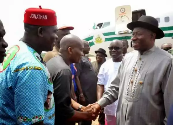 Pres. Jonathan in Asaba on a two-day visit to Delta State