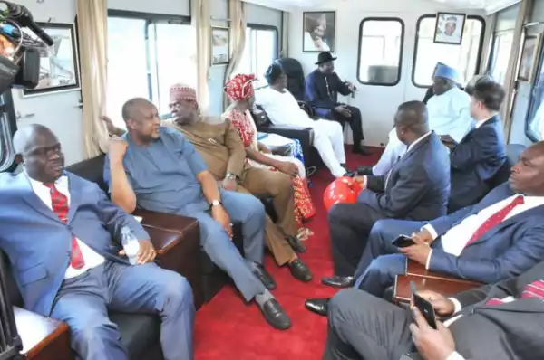President Jonathan Enjoying A Train Ride