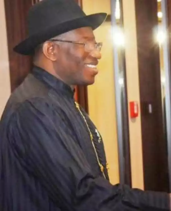 President Jonathan Looks Happy And Contented At Aso Villa Today
