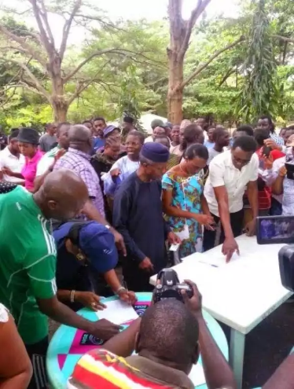 Prof.Osinbajo and wife get accredited in VGC, Lagos