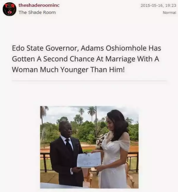 Read What These Americans Think About Adams Oshiomhole’s Marriage