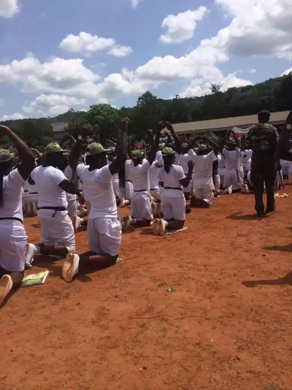 Say Wetin?? See Photo Of Corps Members Under Punishment In NYSC Orientation Camp