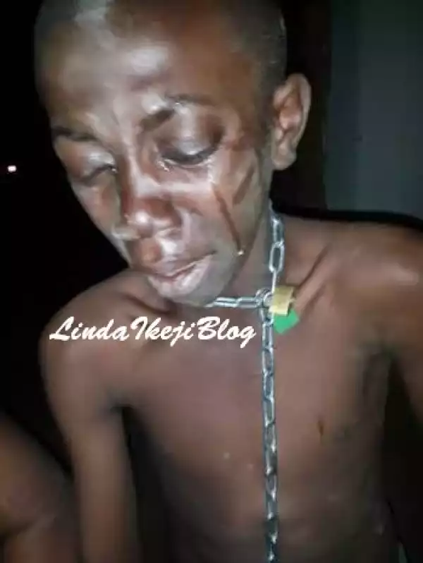See what a father (allegedly) did to his own son in Jos