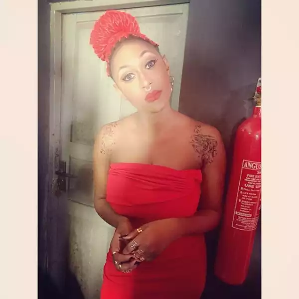 Singer Cynthia Morgan Stuns In Red Cleavage-Baring Outfit