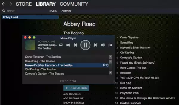 Steam Music  Player does  exactly what it  sounds like
