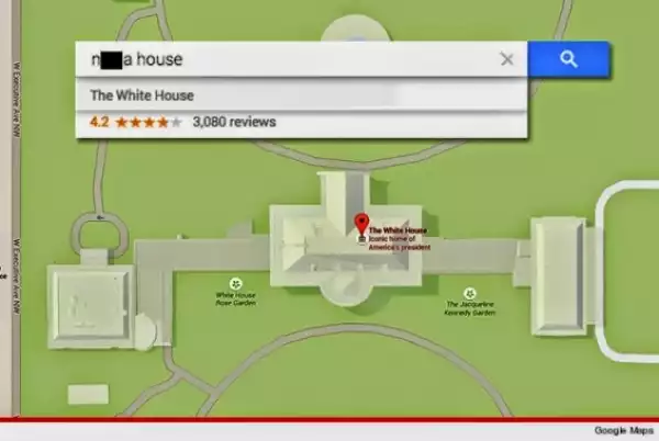 The White House Labeled As The Niggar House On Google Map