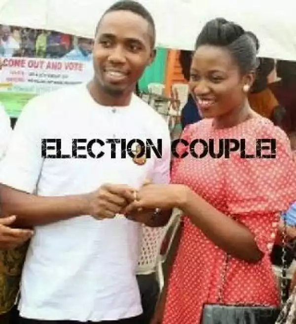 The man that proposed to his woman at polling unit 