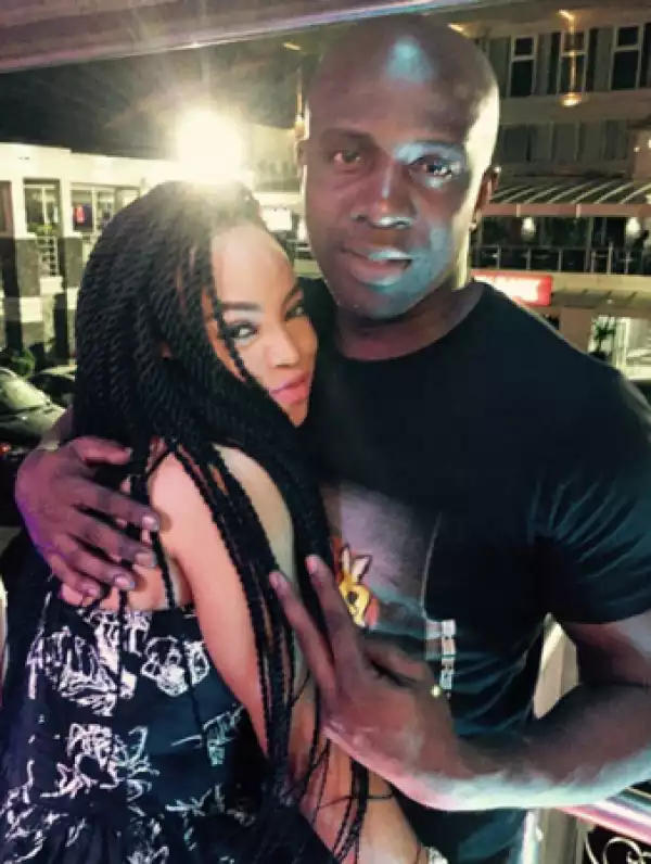Toke Makinwa and her husband out in town