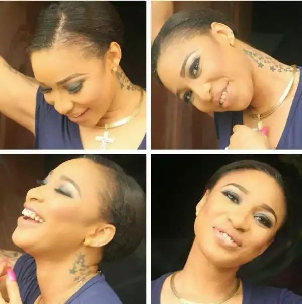 Tonto Dikeh shows off neck tattoo in new photo