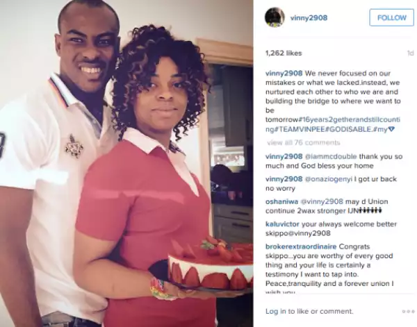 Vincent Enyeama Celebrates 16 Years With Wife