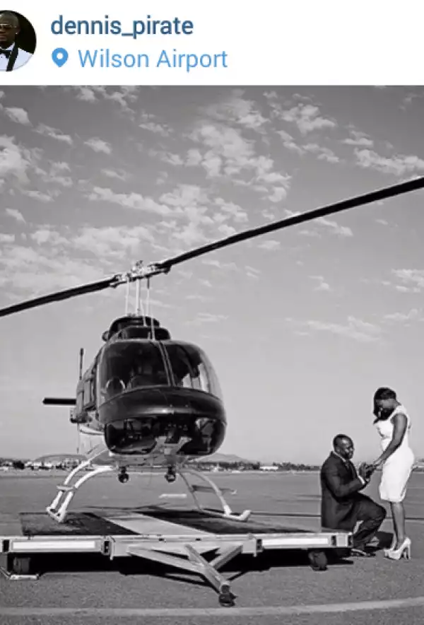 Wow!! He came by helicopter to propose to her yesterday(photo)