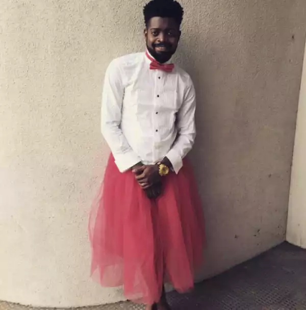 Yay Or Nay? Comedian Basketmouth Goes Feminine With Skirt & Bold Tie In New Photo – PEEK