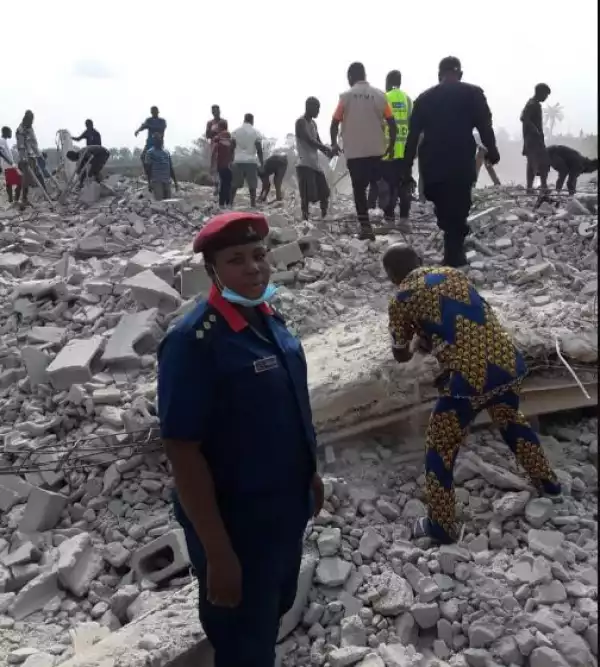 BREAKING: Three Feared Dead As Two-Storey Building Collapses In Rivers