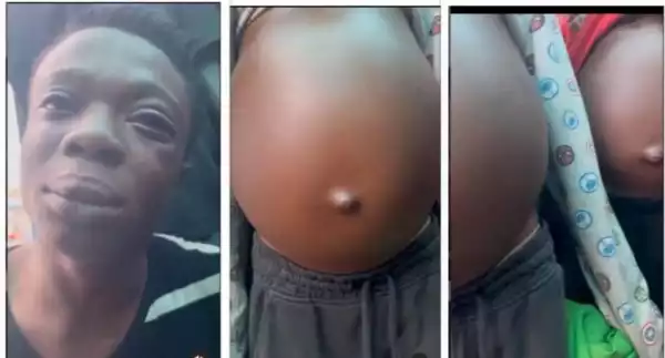 Suspect Who Gives Concoction To Children For Their Tummy To Grow Big, Then Uses Them To Beg Arrested In Lagos (Video)