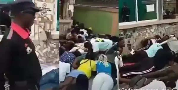 See How People Were Punished For Disobeying Social Distancing Order In Delta State (Video)