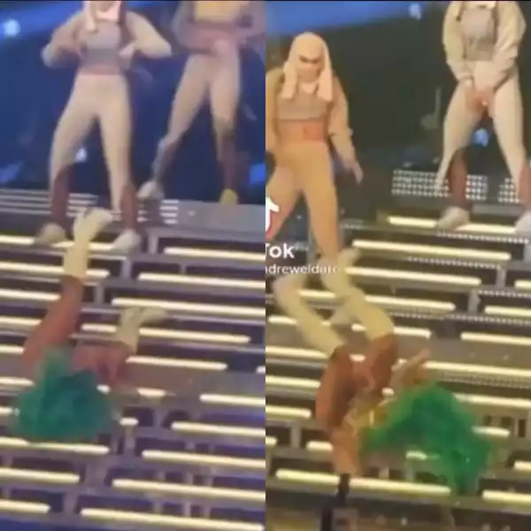 Popular Singer, Karol G Suffers Embarrassing Fall On Stage While Performing In Miami (Video)
