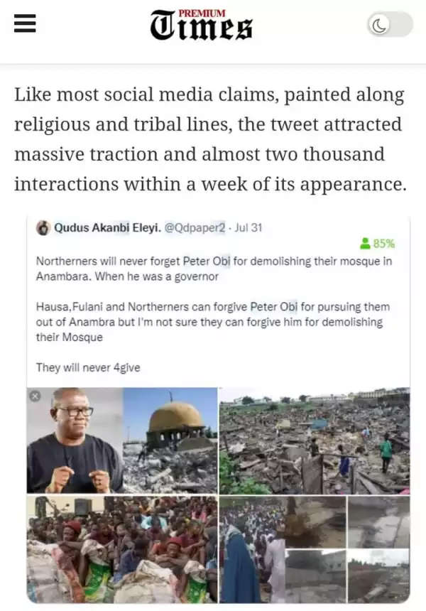 Unrelated Pictures Used To Falsely Depict Peter Obi