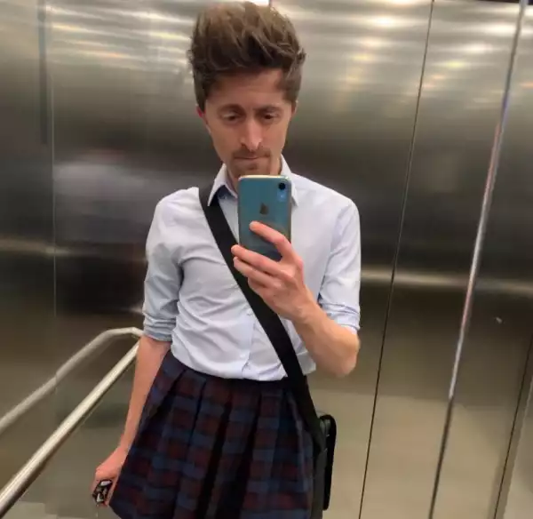 Male Employee Rocks Short Skirt To Work Due To Summer Heat Wave In UK (Photos)