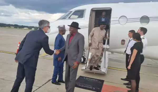 Goodluck Jonathan Arrives Milan For ECAM Council Meeting (Picture)