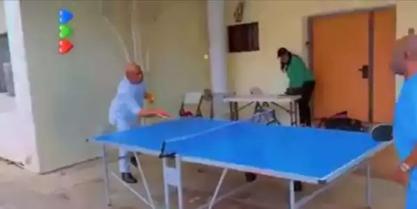Hope Uzodinma Plays Table Tennis At His Abuja Residence (Photos, Video)