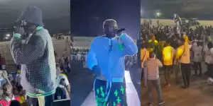 “Don’t use Android phone to video me” Singer Portable reads the riot act to fans at his concert (Video)