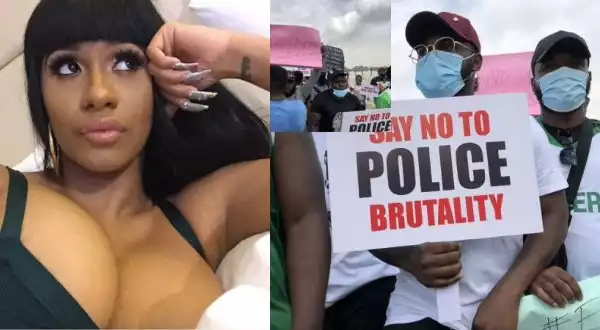 Cardi B react after being alerted about the #EndSARS protest in Nigeria