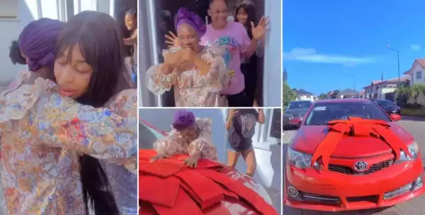 Actress Yetunde Barnabas Gifts Her Mother A New Car On Her Birthday (Video)