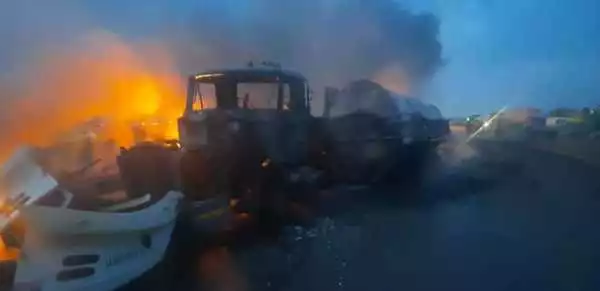 Gas Tanker Goes Up In Flames On Lagos-Ibadan Expressway