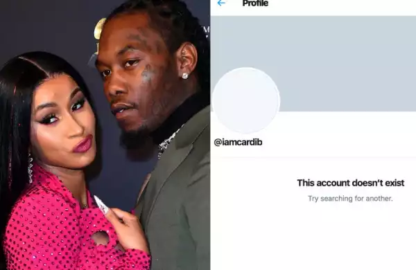 Cardi B deletes her Twitter account after receiving backlash for reconciling with Offset