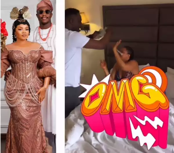 Wife of My Youth - BBNaija’s Queen Atang’s Fiancé, David Hails Her As He Showers Her With Naira Notes (Video)