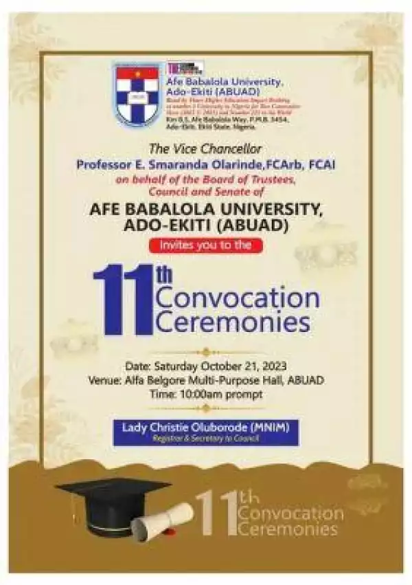 Afe Babalola University announces 11th Convocation Ceremony