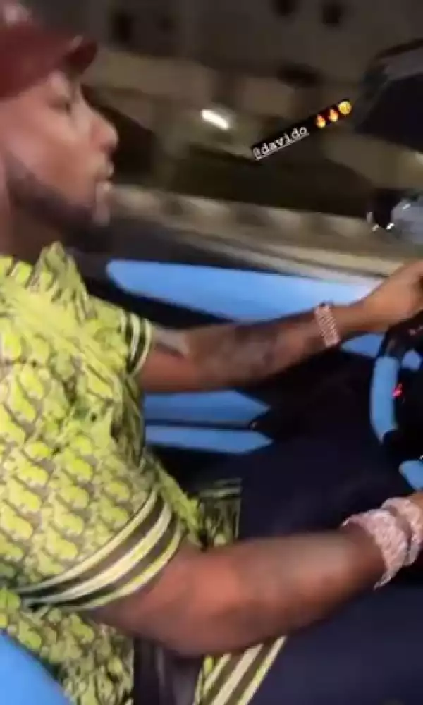 Davido Cruises Around In His Brand New Lamborghini Car (Video)